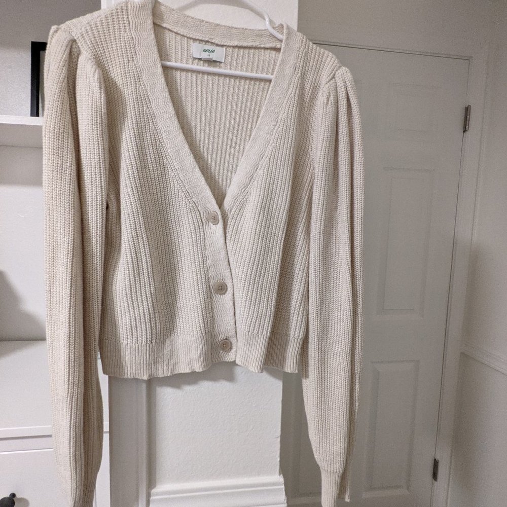 Crop Knit Cream Cardigan